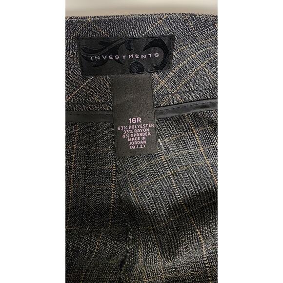 Investments Straight-Leg Plaid Dress Paid Size 16R Color Gray/Pink - Picture 4 of 4